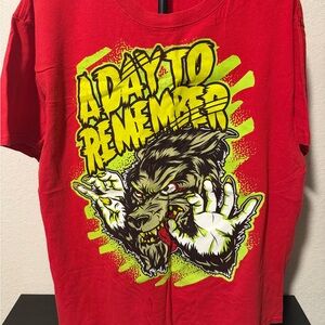 A Day To Remember Red T-Shirt with Wolfman